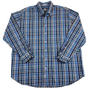 Peter Millar Shirt Mens 2XL Multi Color Plaid Long Sleeve Button Front Cotton